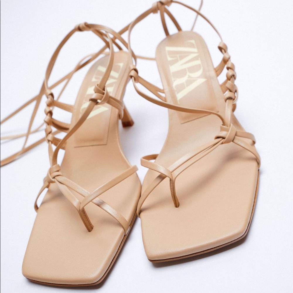 Zara Heeled Strappy Leather Sandals